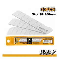 INGCO - Set Pack 10 Und Repuesto Cuchillo Cartonero 100x18 Mm