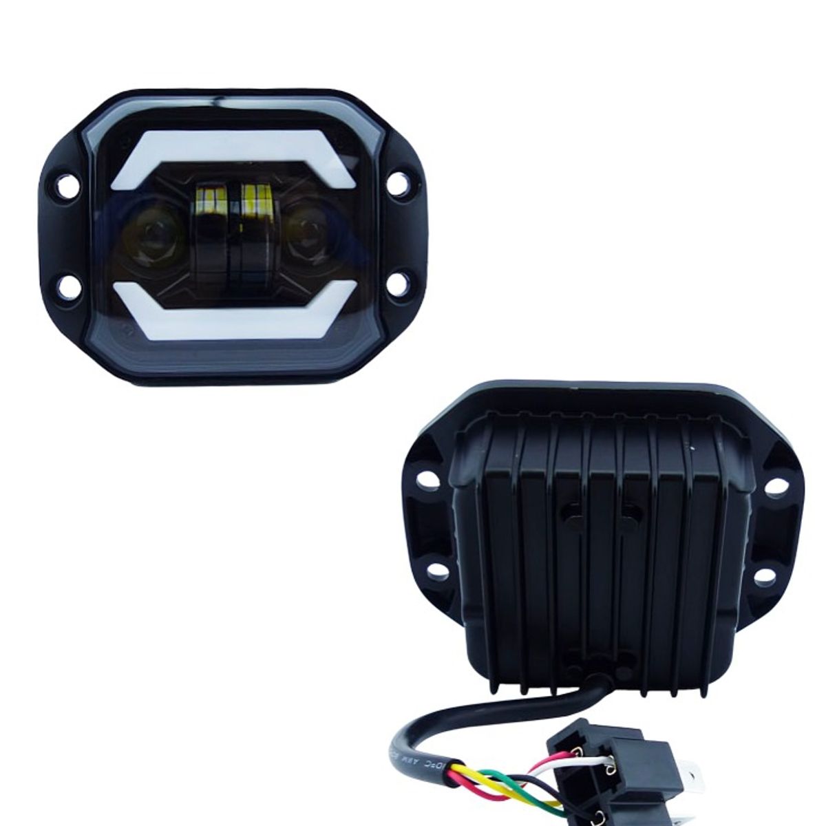 OEM - FOCO DELANTERO RECTANGULAR H-4 1224 V BCO-AZULBCO-AMBAR