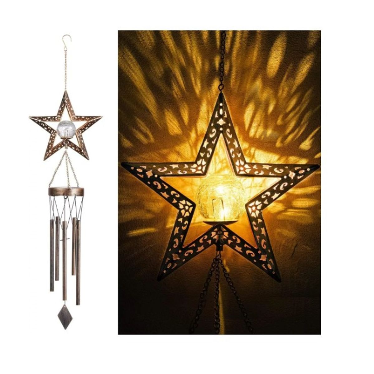 GENERICO - Campana De Viento Luz Solar Led Luces Solares Decorativas