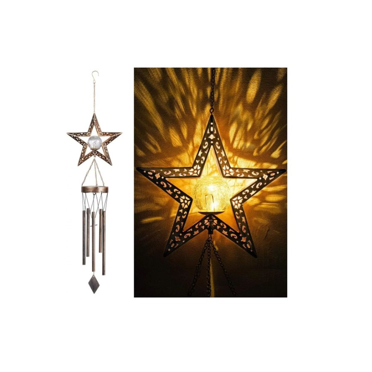 GENERICO - Campana De Viento Luz Solar Led Luces Solares Decorativas