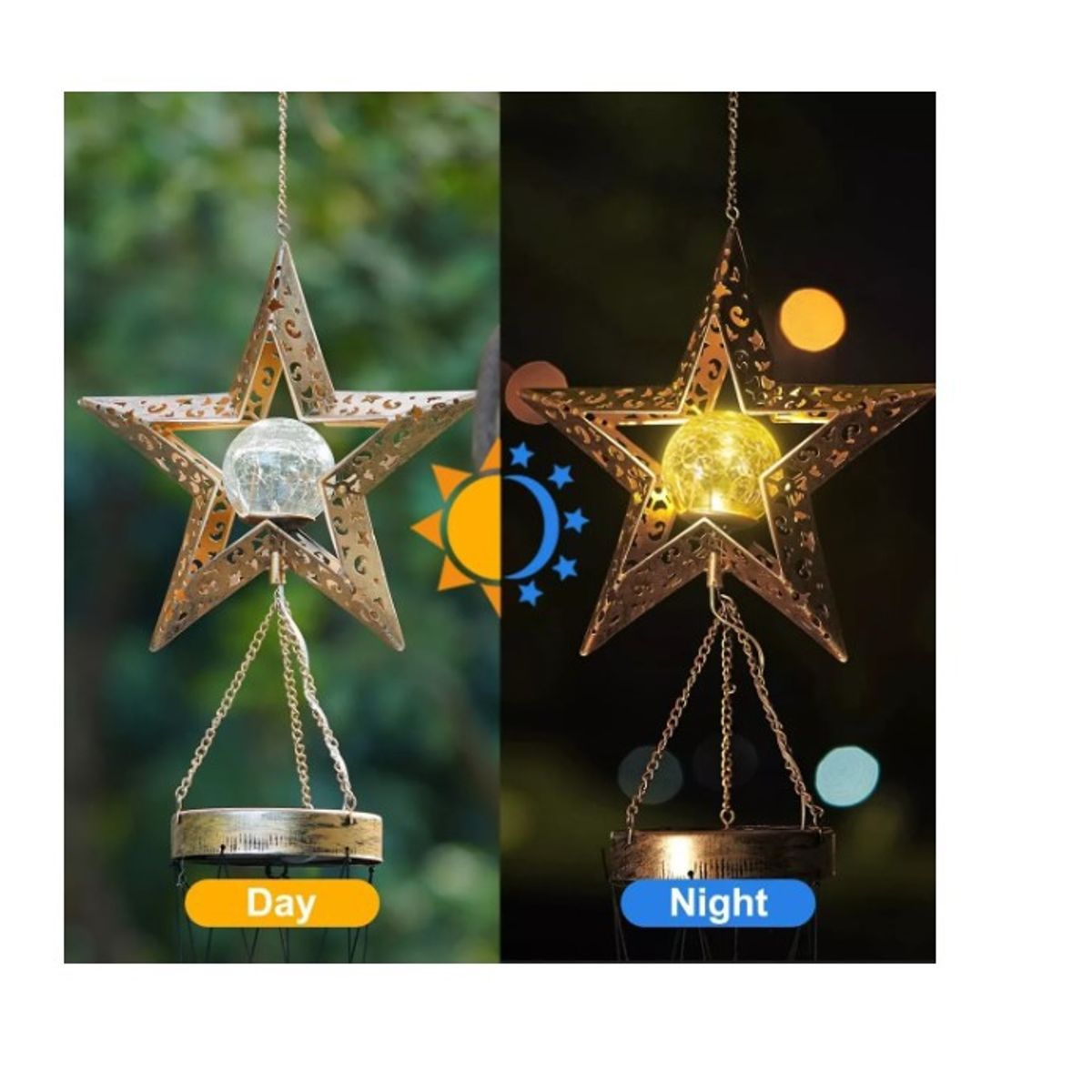 GENERICO - Campana De Viento Luz Solar Led Luces Solares Decorativas