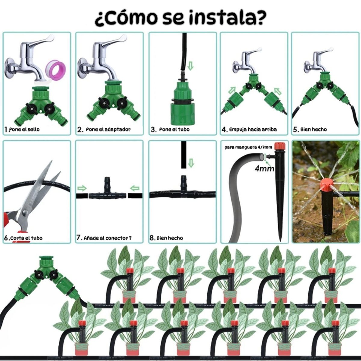 GENERICO - Kit riego por goteo 112 piezas
