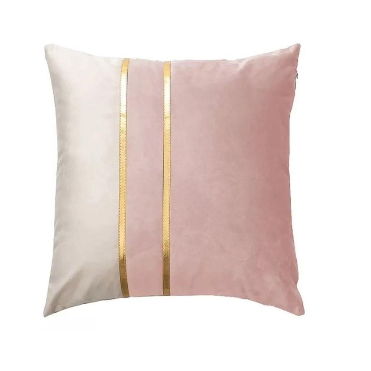 GENERICO - Fundas De Cojín Bicolor Líneas Doradas Pack X 2 A Elección