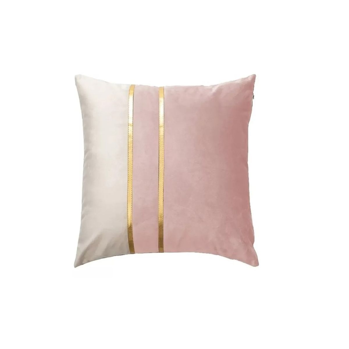 GENERICO - Fundas De Cojín Bicolor Líneas Doradas Pack X 2 A Elección