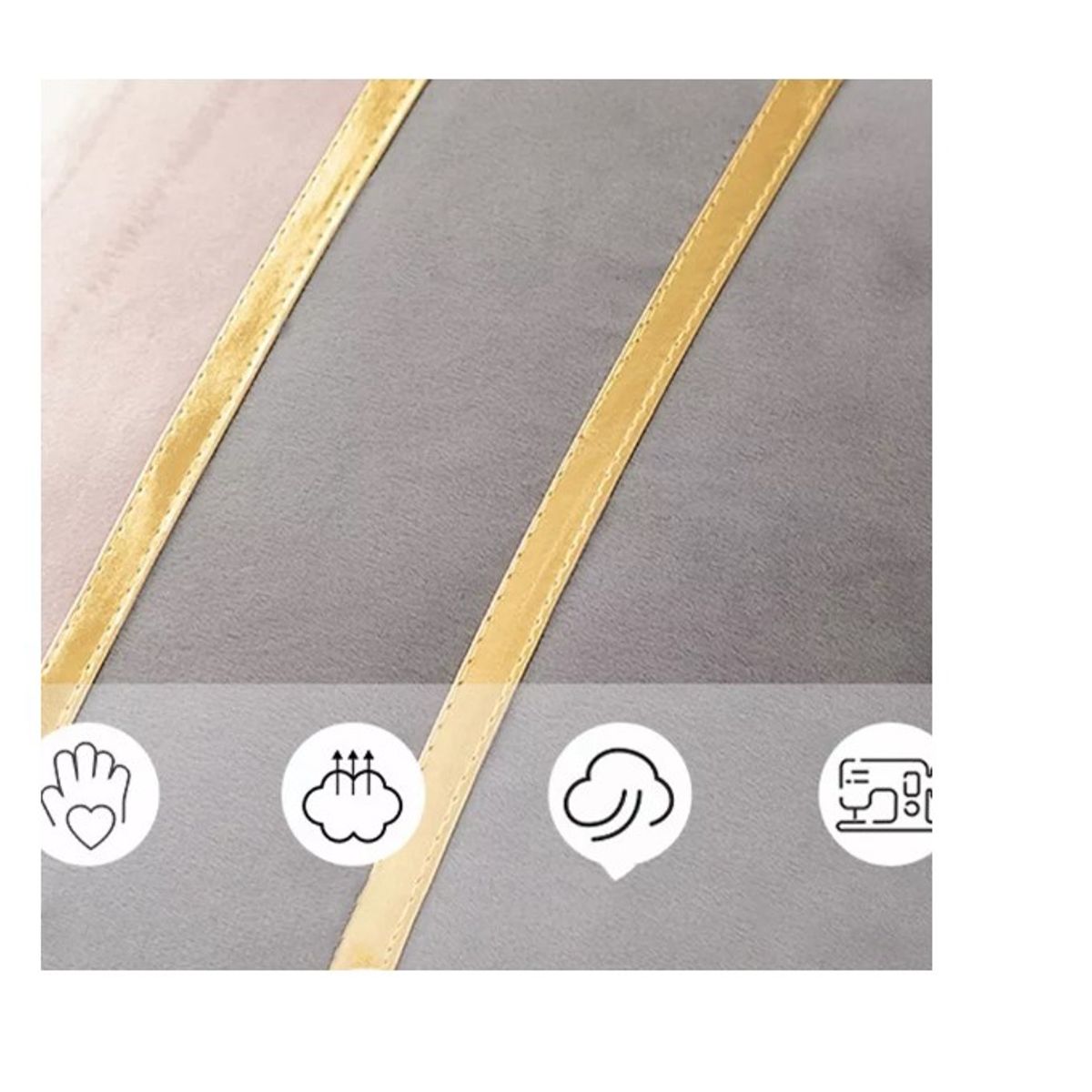 GENERICO - Fundas De Cojín Bicolor Líneas Doradas Pack X 2 A Elección