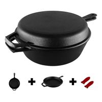 2 Sartenes Hierro Fundido 26cm + 2 Grip