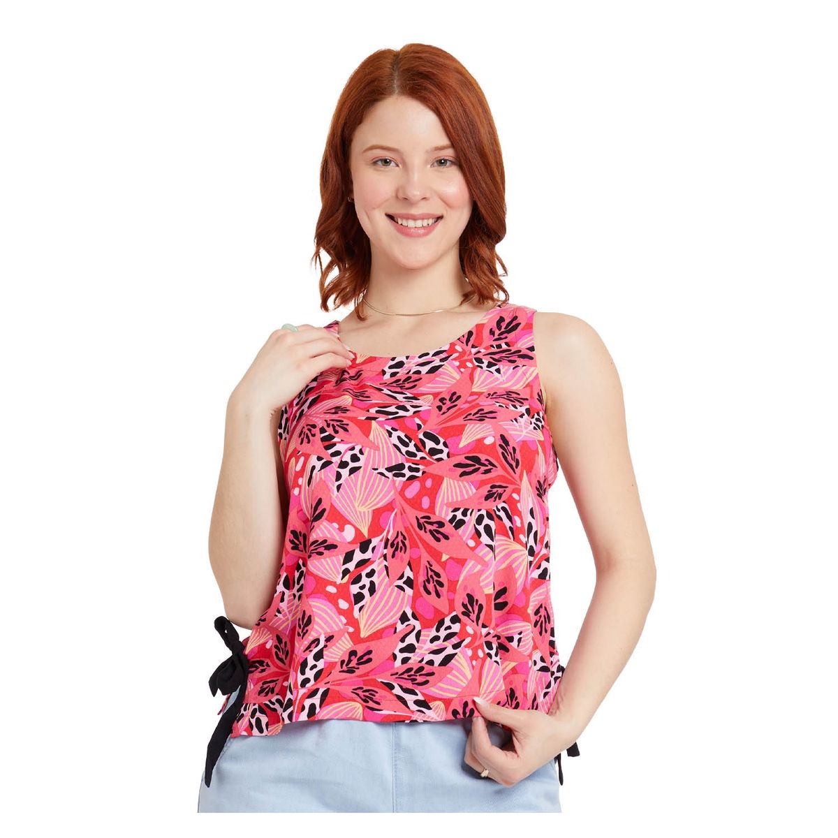 FASHION'S PARK - Blusa Abertura Costado Fucsia Fashion's Park