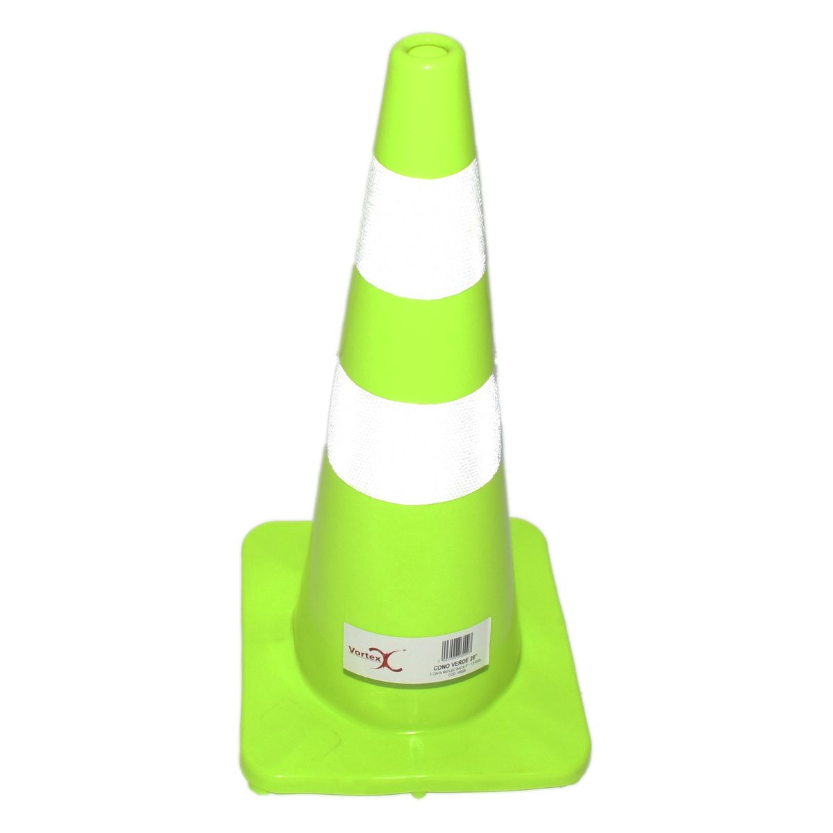 VORTEX - Cono 28 PuLG Verde Con 2 Cintas Reflectantes Vortex