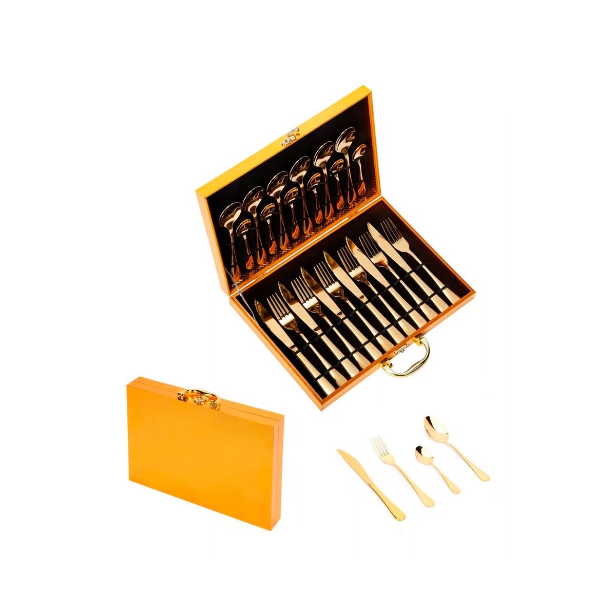 GENERICO - Set 24 Piezas Cuchillería Cubiertos De Lujo Maleta