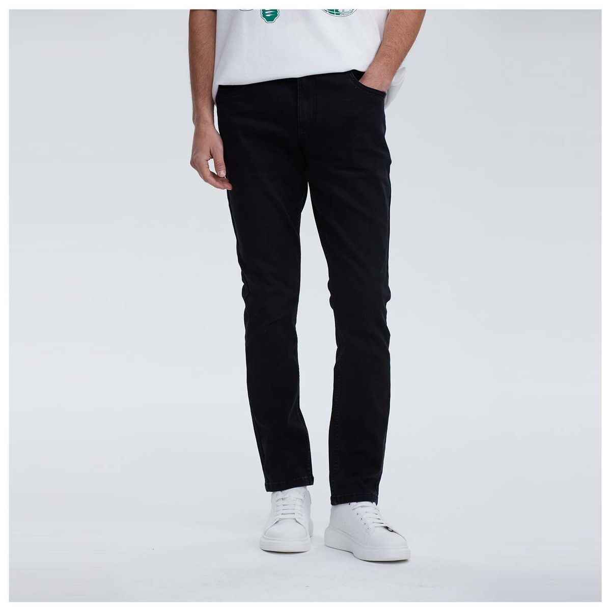 FASHION'S PARK - Jeans Hombre Skinny Desgaste Negro Fashion's Park