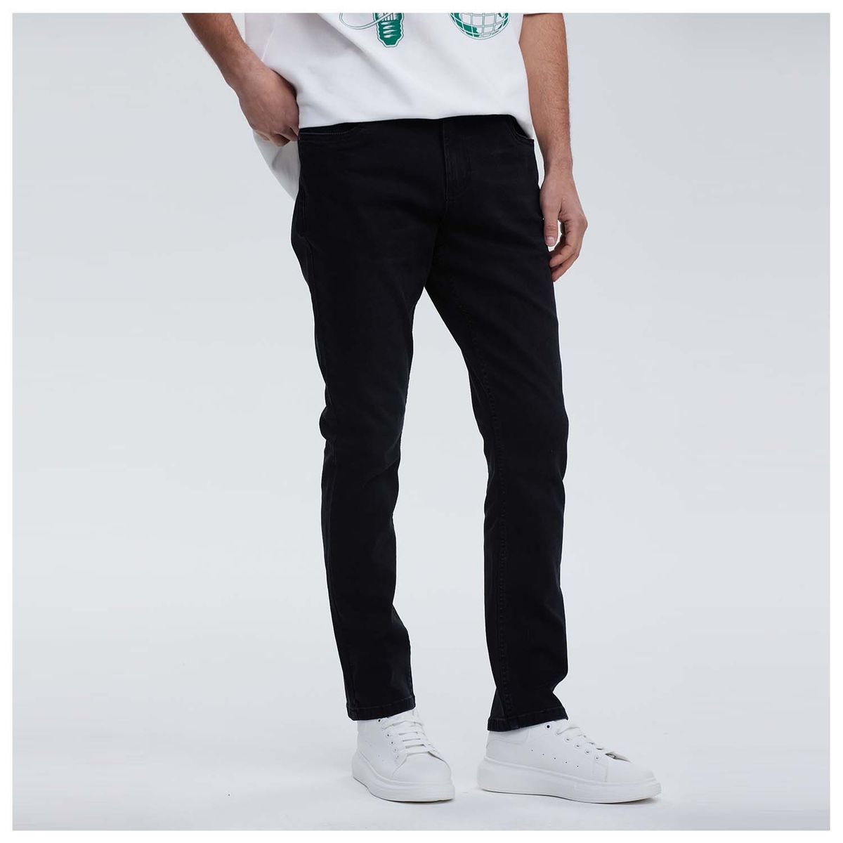 FASHION'S PARK - Jeans Hombre Skinny Desgaste Negro Fashion's Park