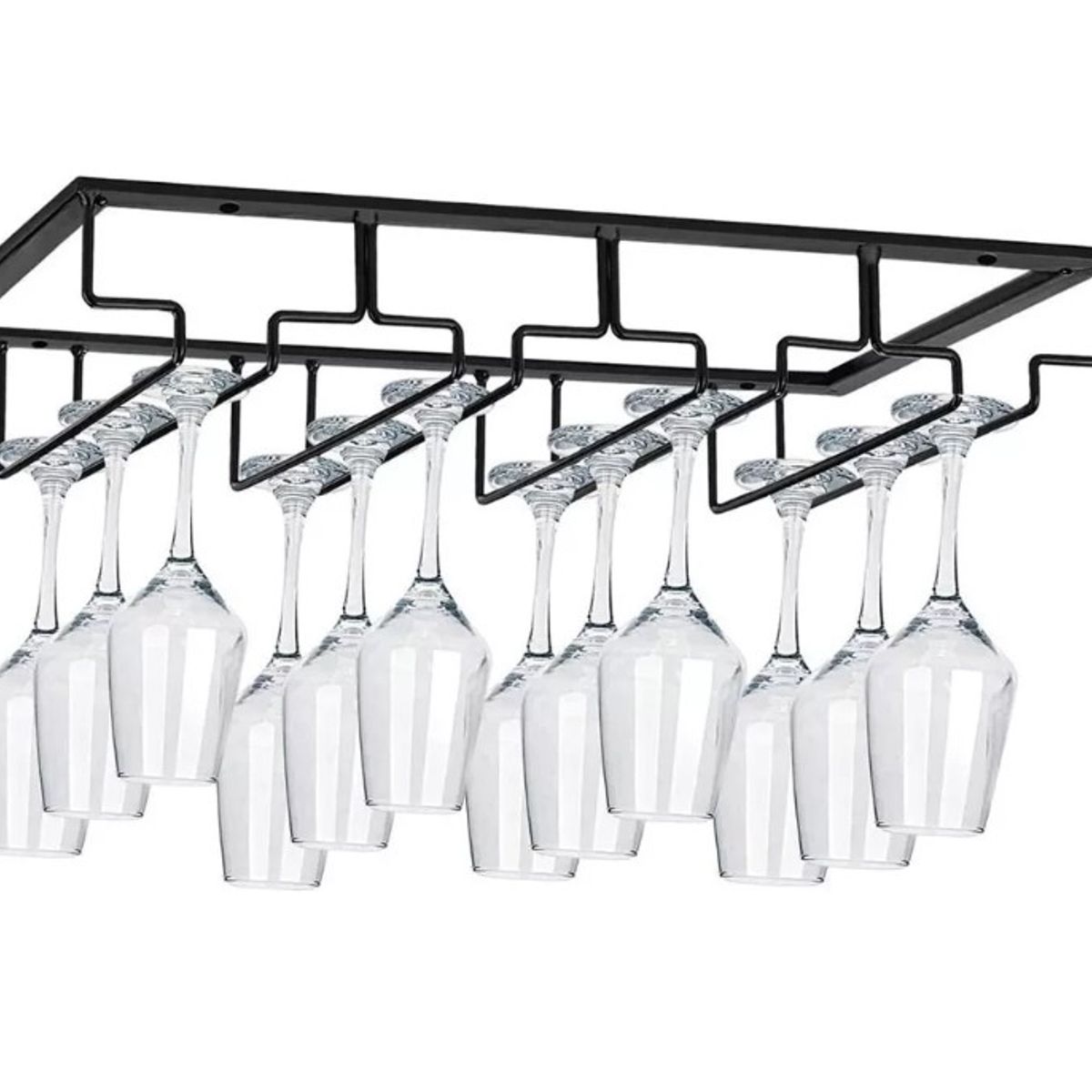 GENERICO - Colgador De Copas Metal Cromado Bar Premium Organización