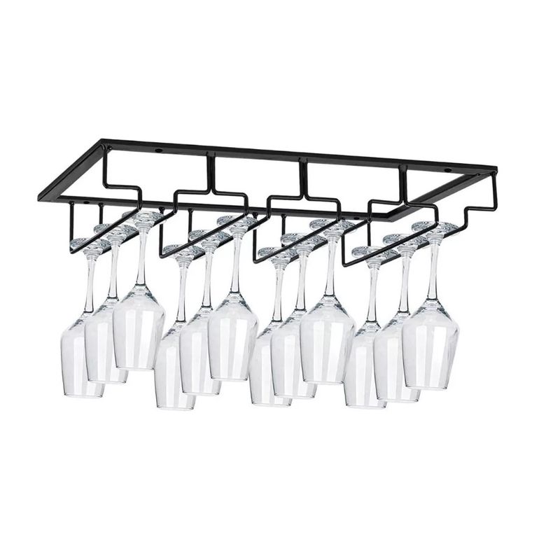 GENERICO - Colgador De Copas Metal Cromado Bar Premium Organización