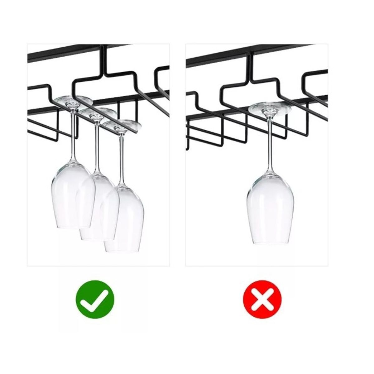 GENERICO - Colgador De Copas Metal Cromado Bar Premium Organización