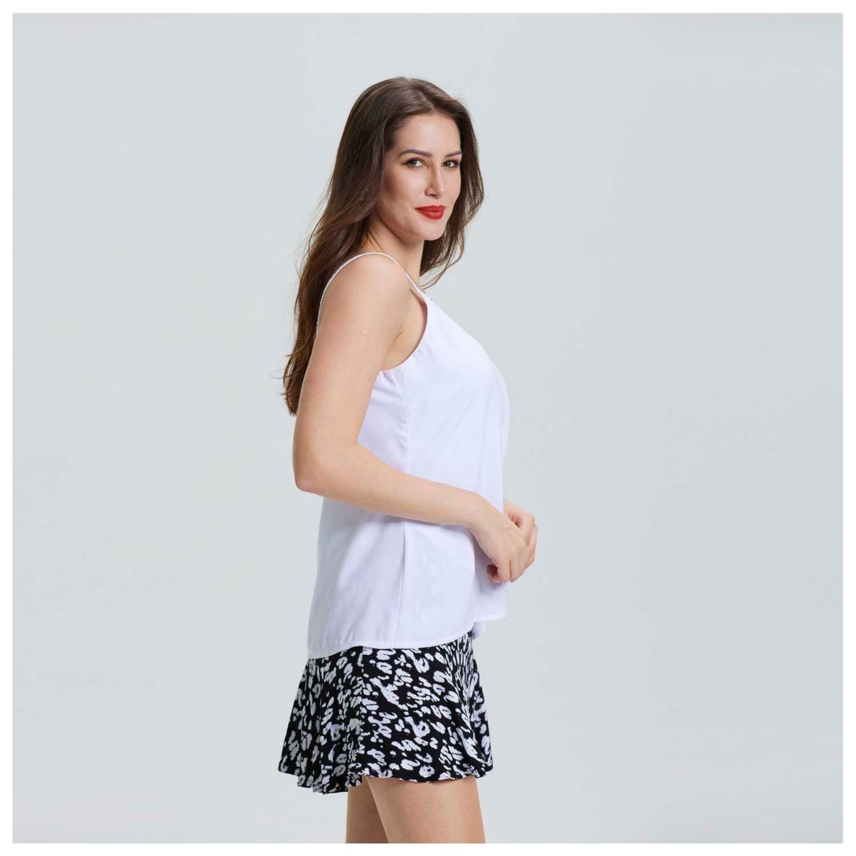FASHION'S PARK - Blusa Doble Capa Aplicación Strass Blanco Fashion's Park