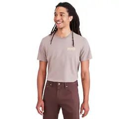 DOCKERS - Polera Hombre Graphic Tee Slim Fit Café