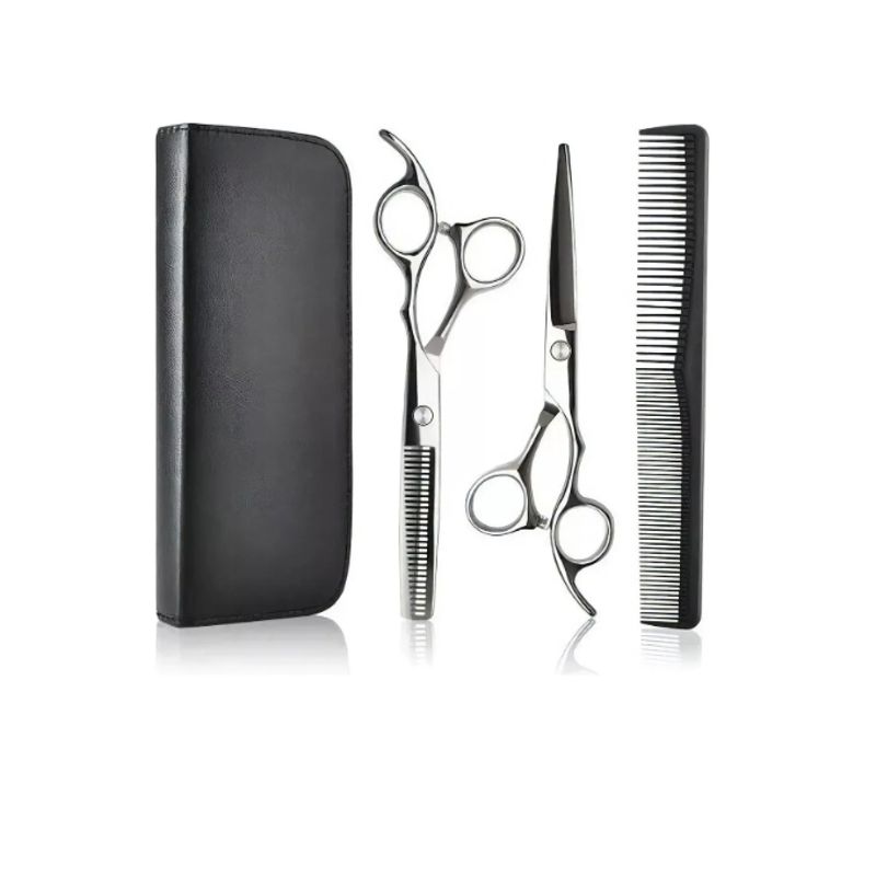 GENERICO - Set De 2 Tijeras Esculpir Pelo Entresacadora + Peineta Corte