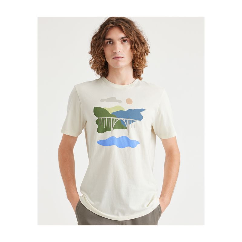 DOCKERS - Polera Hombre Graphic Tee Slim Fit Blanco Dockers