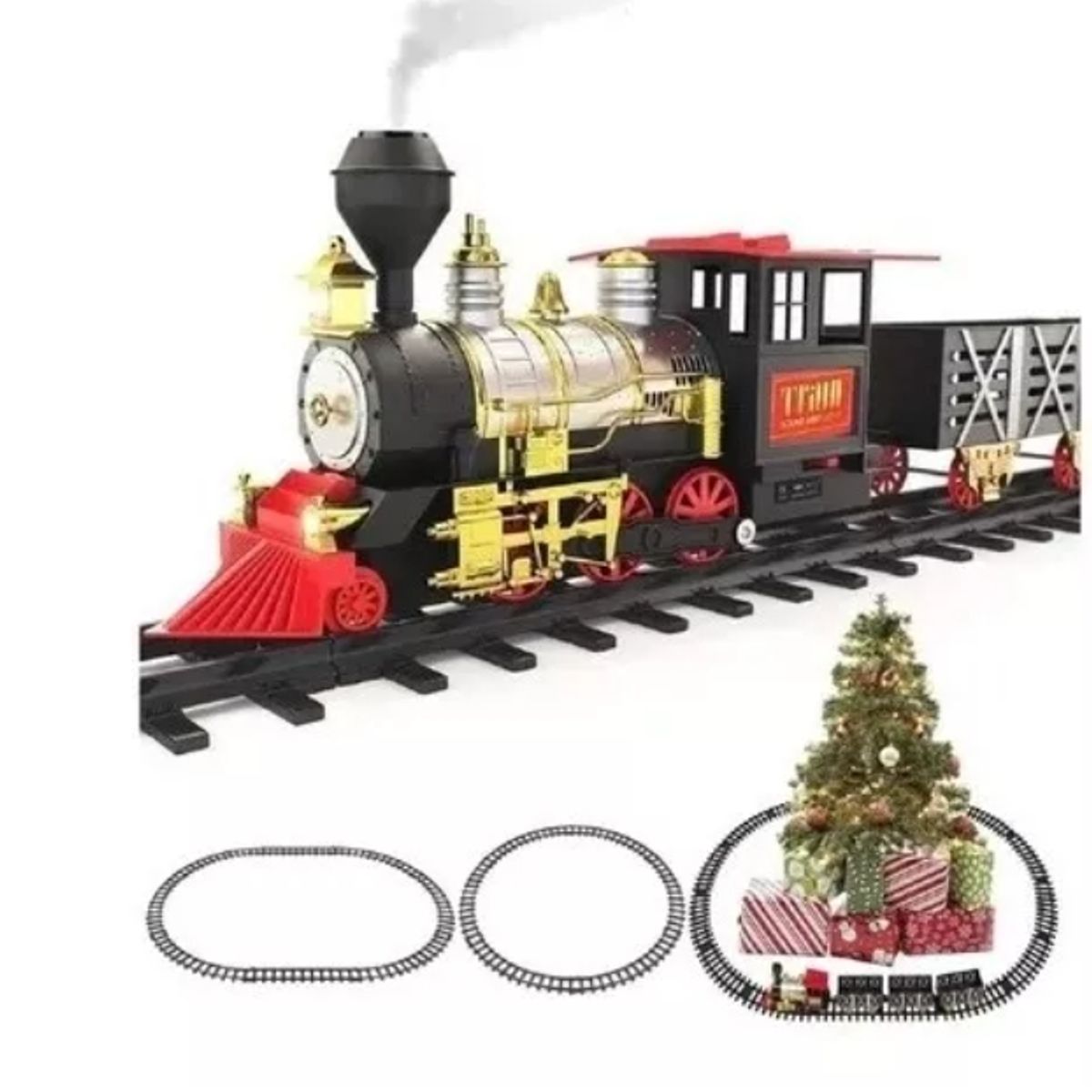 GENERICO - Juguete Tren Locomotora Humo Navidad Eléctrico 14 Pcs Niño
