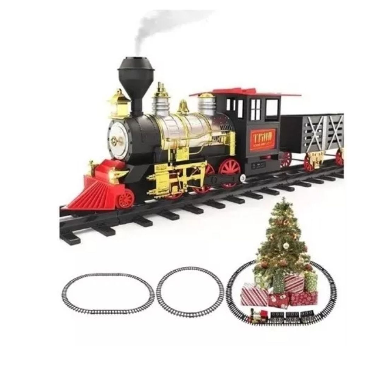 GENERICO - Juguete Tren Locomotora Humo Navidad Eléctrico 14 Pcs Niño