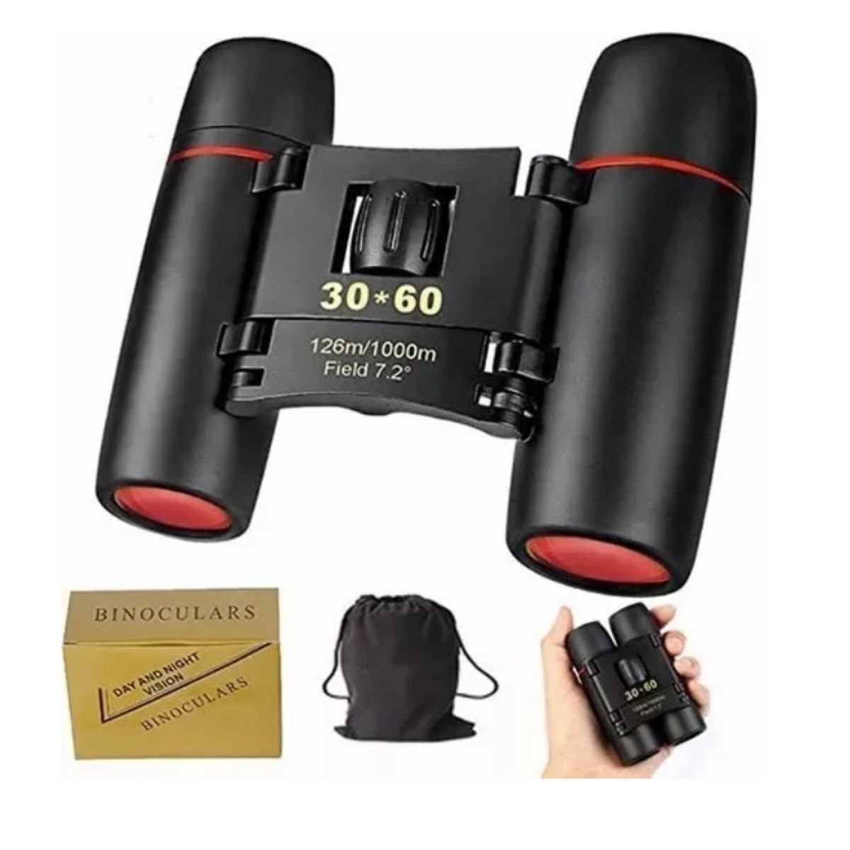 GENERICO - Binocular 30x60 Metálicos Recubiertos+estuche+paño