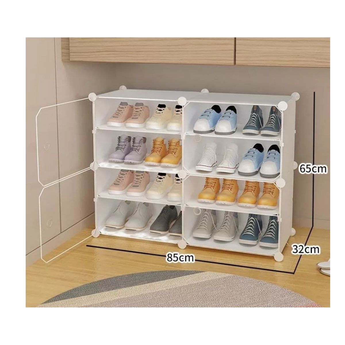 GENERICO - Zapatero Organizador 2 Filas Y 4 Pisos Estante