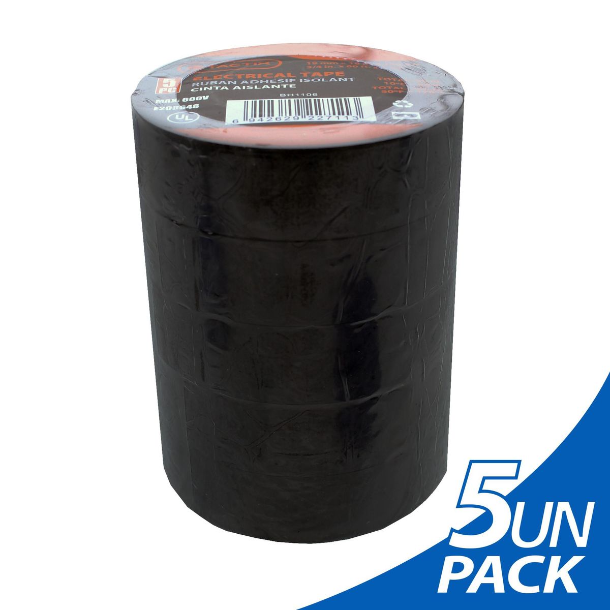 TACTIX - Pack 5 Unidades Cinta Aislante Tactix 18 Mts X 19 Mm