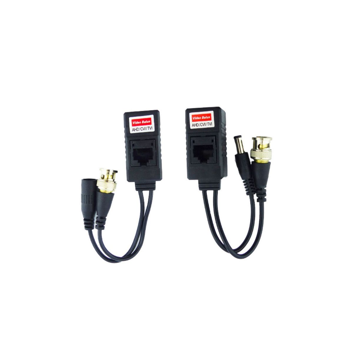 GENERICO - Balun Rj45 A Bnc Camaras Hd Seguridad Cctv Terminal Doble