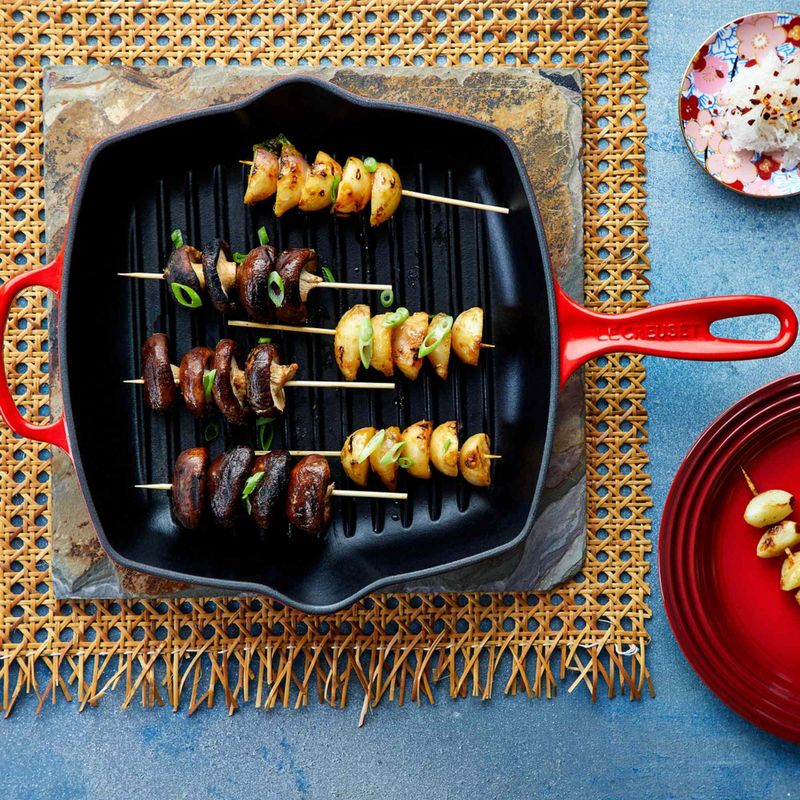 LE CREUSET - Skillet Grill Cuadrada 26Cm Cereza
