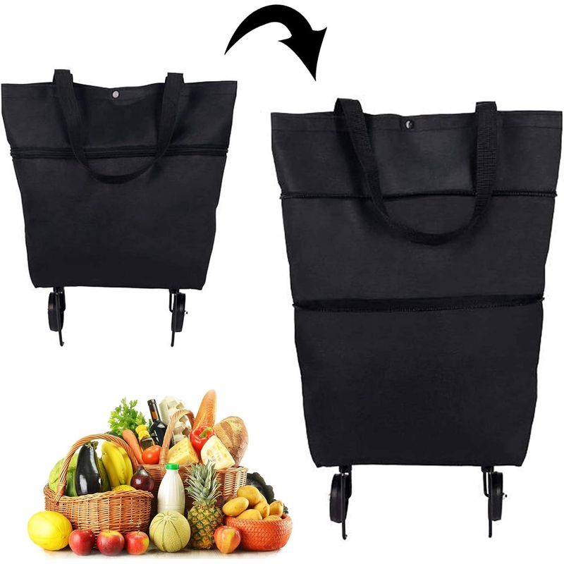 GENERICO - Carrito Compras Bolso Plegable Supermercado Feria Con Ruedas