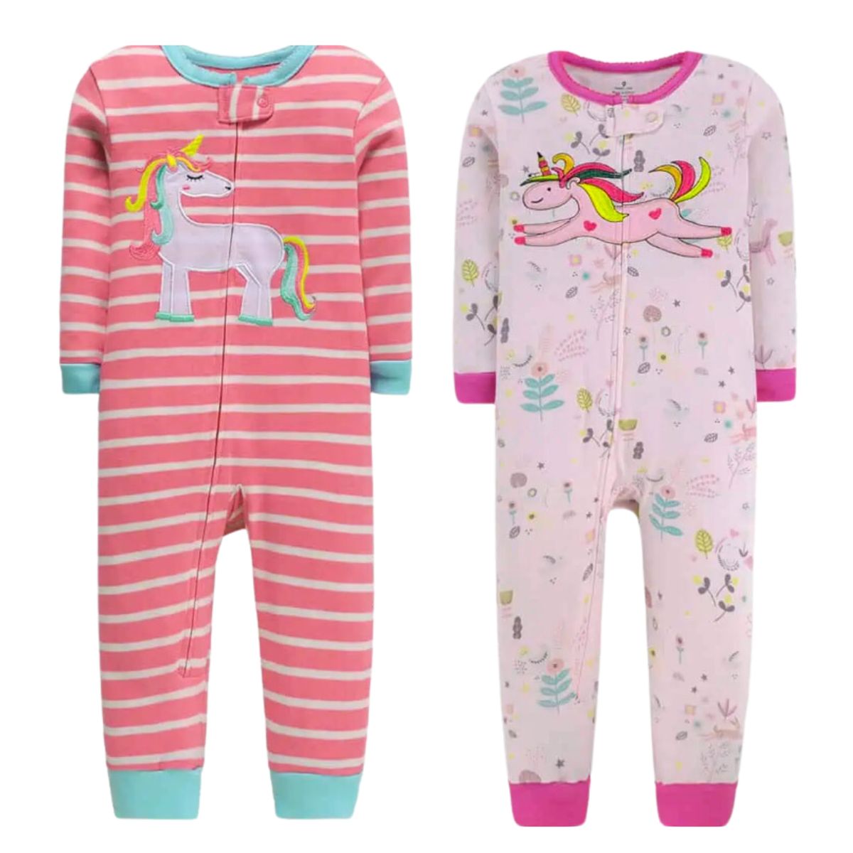 JUMP KIDS - Enterito Largo Pijama Para Niña Cierre Sin Pie 100% AlgodÃ³n