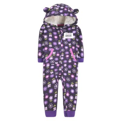 Imagen 1 del producto Enterito Largo Niña Polar Con Capucha Forrada En Corderito