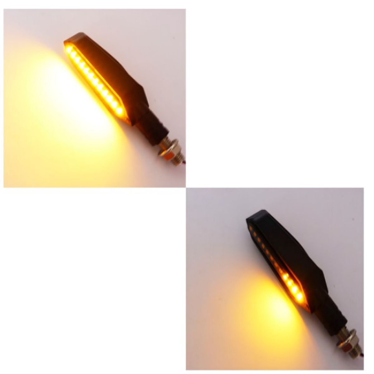 OEM - LUZ INTERMITENTE PARA MOTO 12 LED AMBAR SET X 2 PCS
