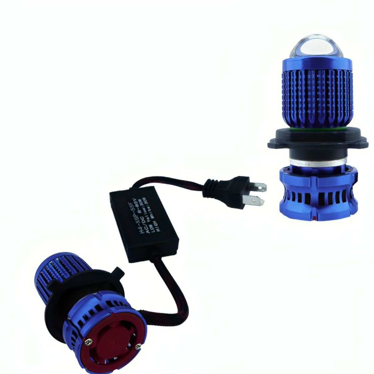 OEM - AMPOLLETA PARA MOTO H-4 LED DUO COLOR 50W LED LUPA X1 PCS
