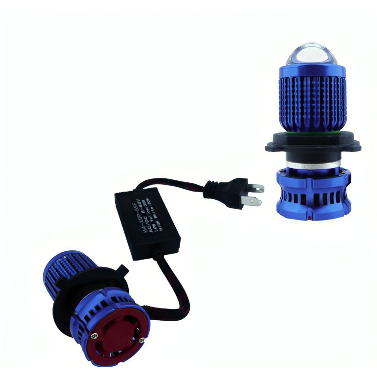 OEM - AMPOLLETA PARA MOTO H-4 LED DUO COLOR 50W LED LUPA X1 PCS