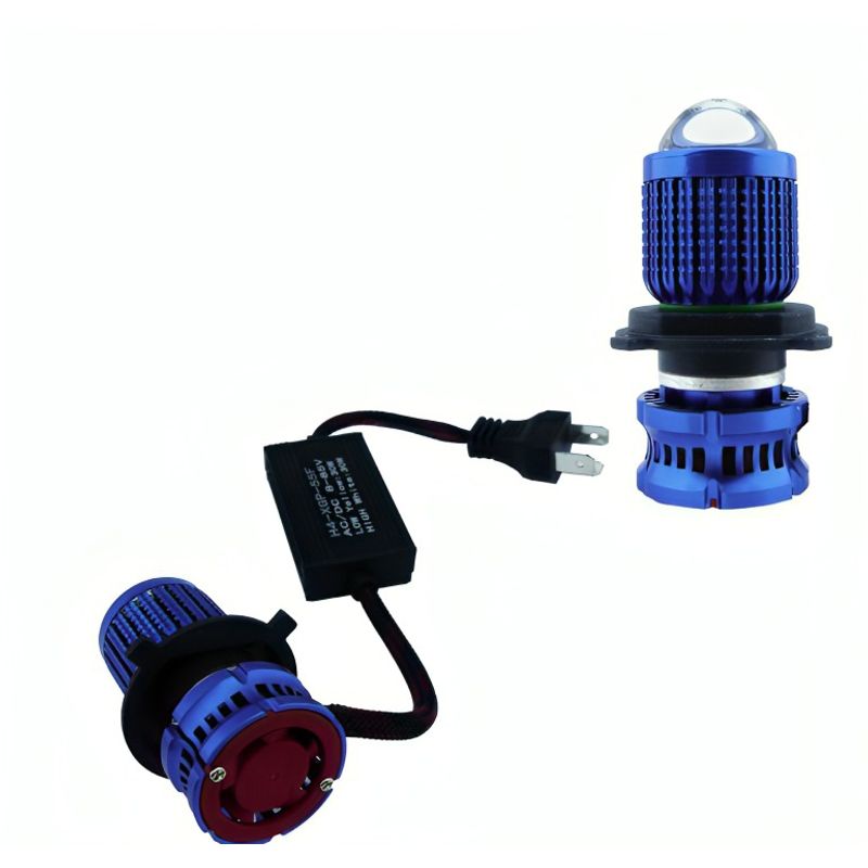 OEM - AMPOLLETA PARA MOTO H-4 LED DUO COLOR 50W LED LUPA X1 PCS