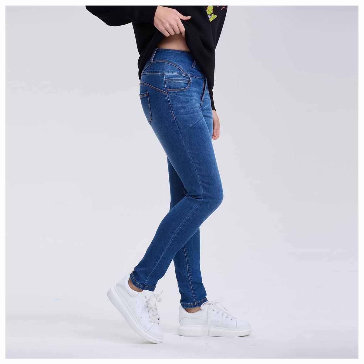 FASHION'S PARK - Jeans Mujer Push Up 2 Botones Azul Fashion's Park