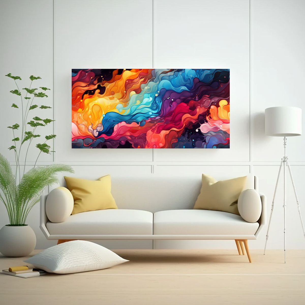 GENERICO - Pintura Abstracta Digitizada De La Vida Y Composición Del A 160x80cm