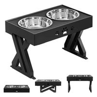 Comedero-bebedero Para Perros Altura Ajustable - Plato Acero