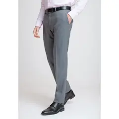 TRIAL - Pantalón Hombre Formal Lana S100'S Liso Slim Perfect Suit Gris