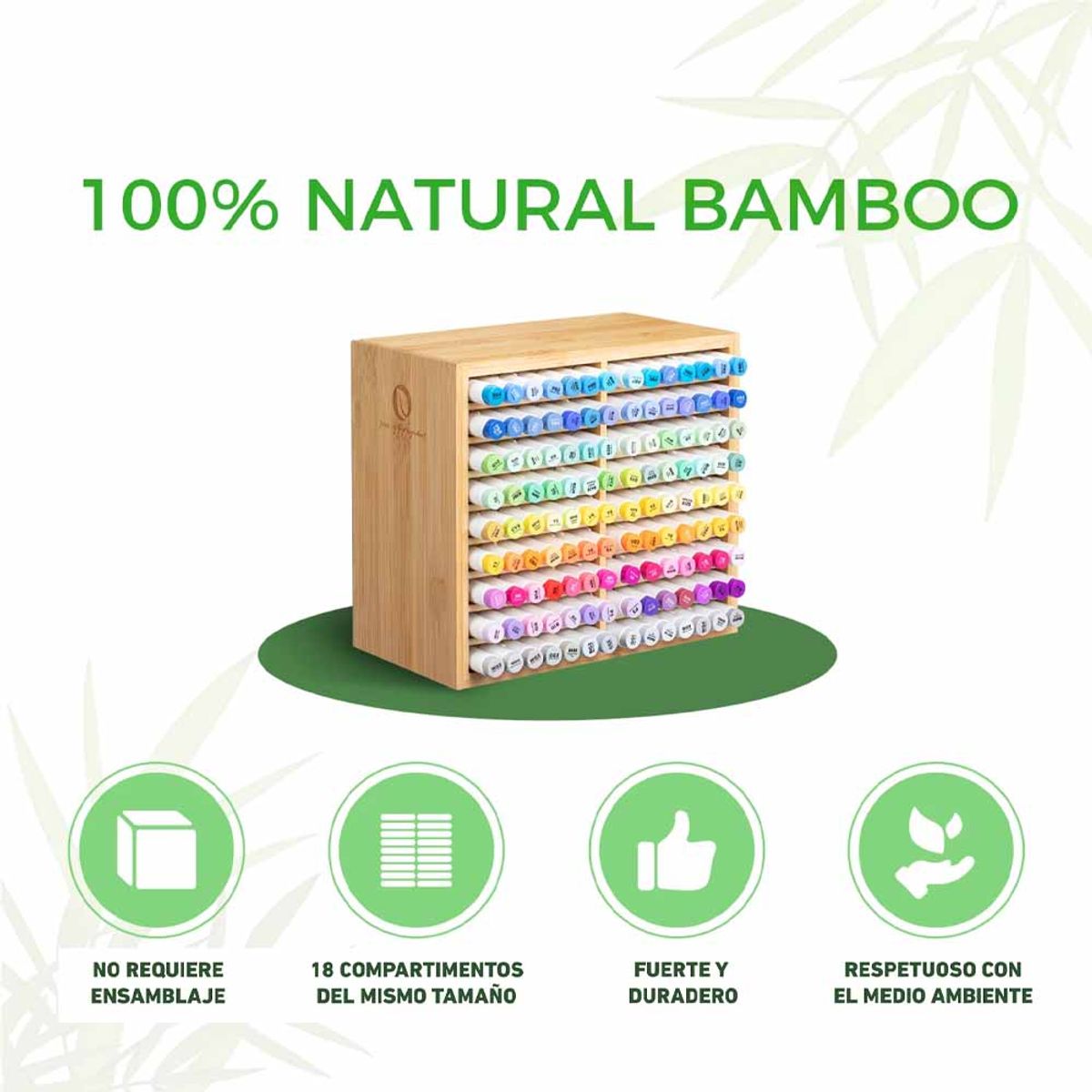 OHUHU - Organizador De Marcadores De Bambú Ohuhu