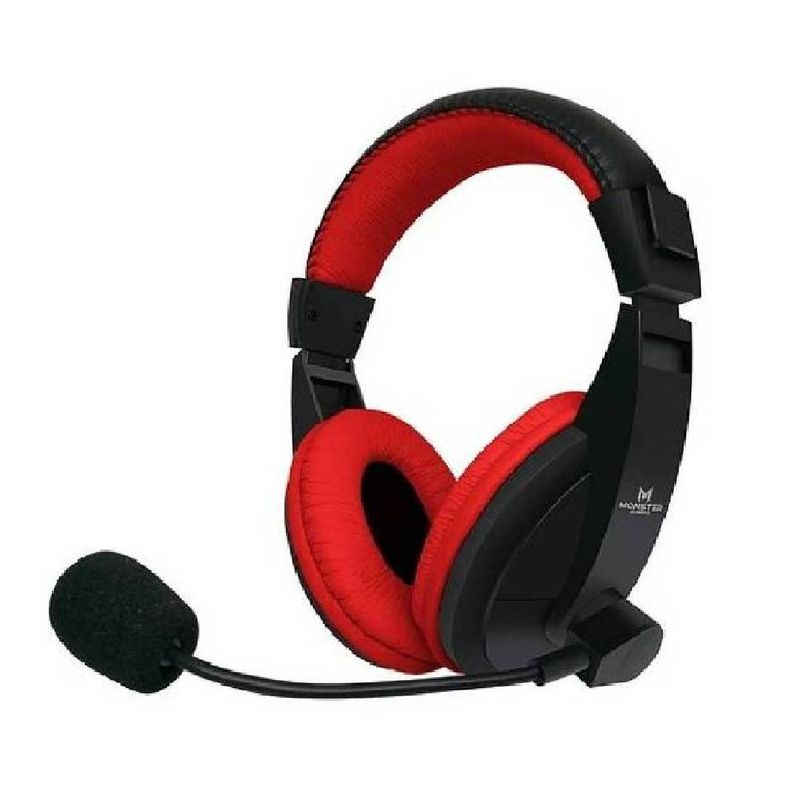 MONSTER GAMES - Audifonos Gamer Monster Games Loud Rojo Jack 3,5mm