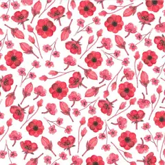 PASQUIN - Poster adhesivo XL Reposicionable Floral Amapolas rojas