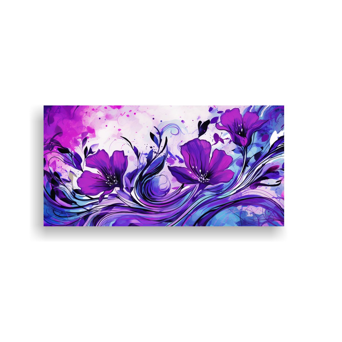 GENERICO - Cuadro Horizontal Pop Art Estilo Medio Pincel, Atmósfera Ne 160x80cm