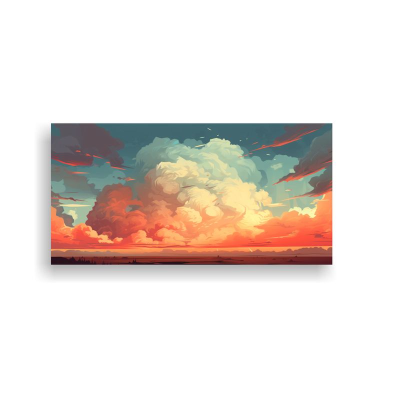 GENERICO - Cuadros De Pared De Arte Colores Majestuosos Nubes De Tormen 160x80cm