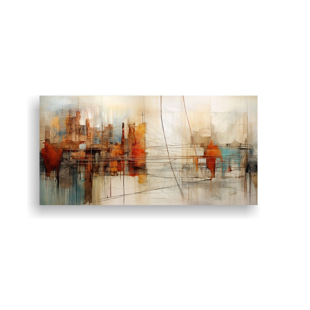 GENERICO - Cuadro Composición Relieve: Recuerdos Abstractos Entrelazad 80x40cm