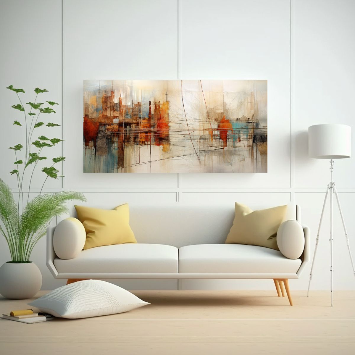 GENERICO - Cuadro Composición Relieve: Recuerdos Abstractos Entrelazad 60x30cm