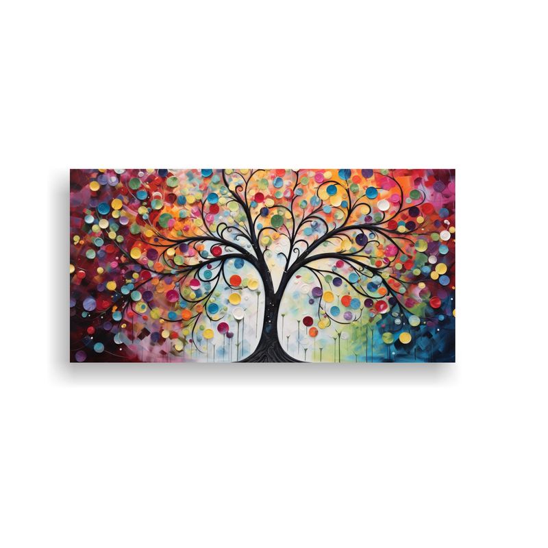 GENERICO - Cuadro Cuadro Minimalista Del árbol En Colores Arcoíris Y  160x80cm