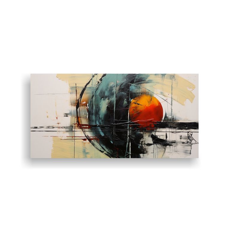 GENERICO - Pintura Abstracta De Pared Ilustrativa En Amarillo, Azul Y R 160x80cm