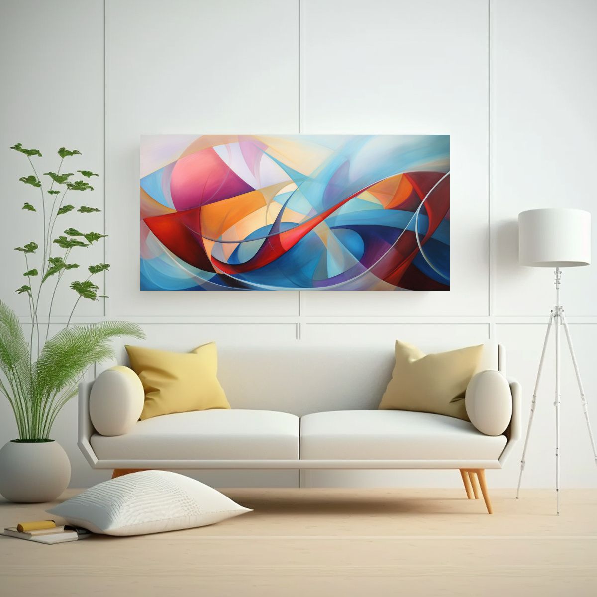 GENERICO - Cuadros Abstractos Pastel Con Protagonismo En Composición. 160x80cm